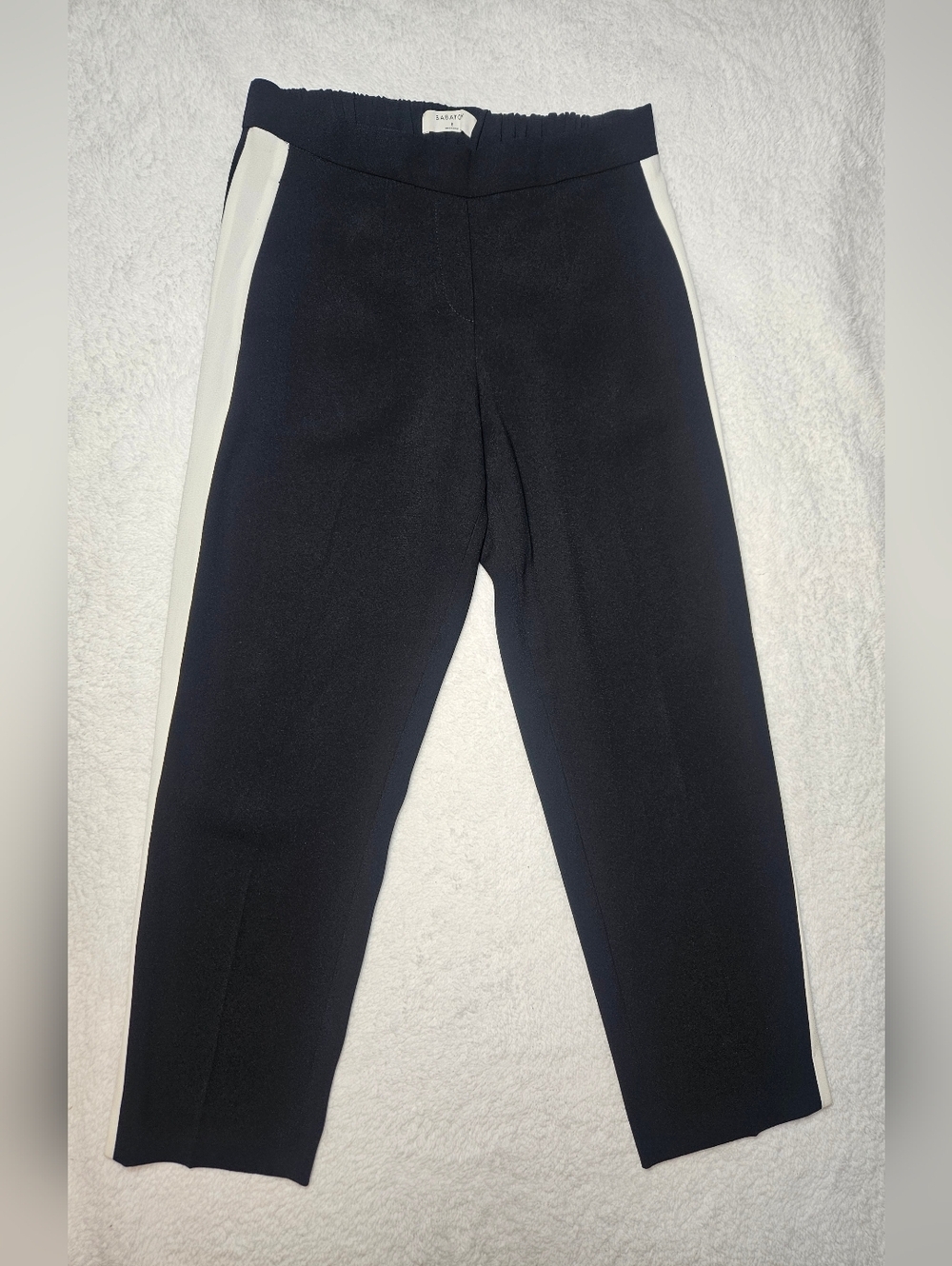 Babaton Aritzia Cropped Black Dress Pants With White stripe on the Sides